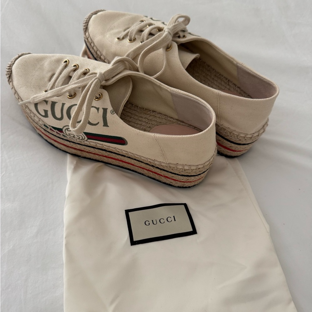 Gucci Logo Platform Espadrilles
